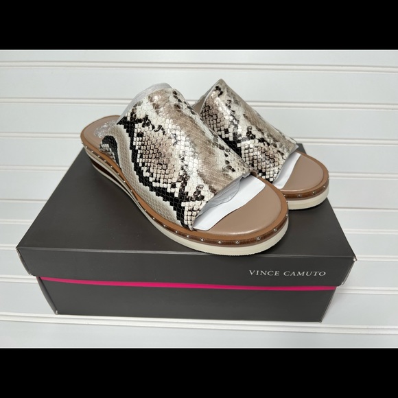 Vince Camuto Shoes - Vince Camuto Meralda Platform Sandals Slip On Mule Namibia Snake 8.5 NEW